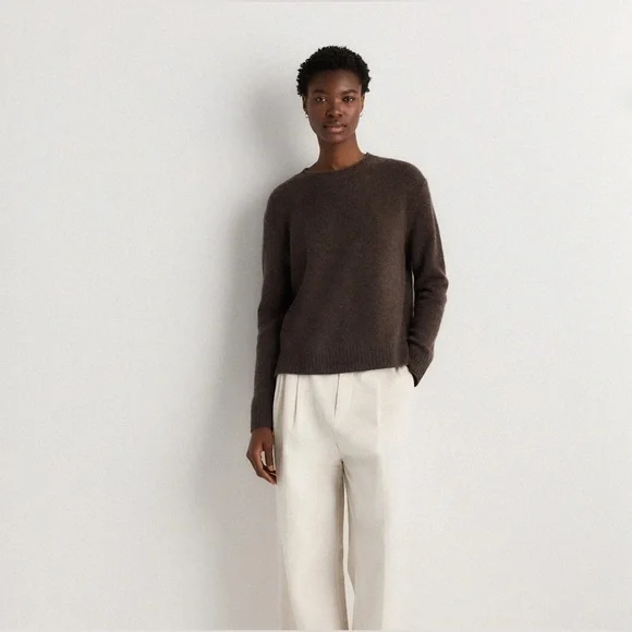 NWOT Quince Mongolian Cashmere Boxy Crewneck Sweater - Picture 2 of 7